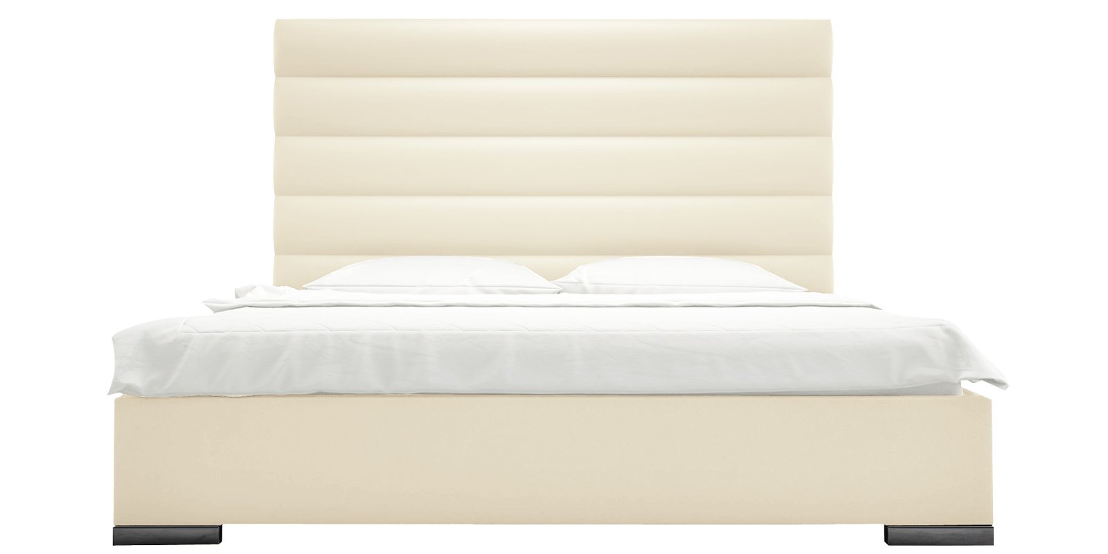 Elegant King Size Upholstered Bed in Beige Colour by Dreamzz Furniture