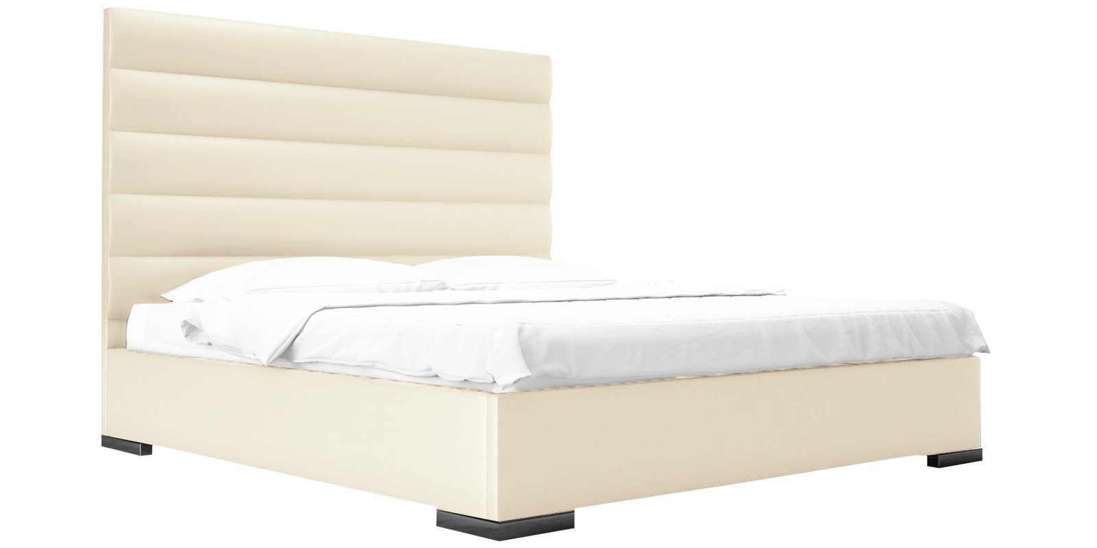 Elegant King Size Upholstered Bed in Beige Colour by Dreamzz Furniture