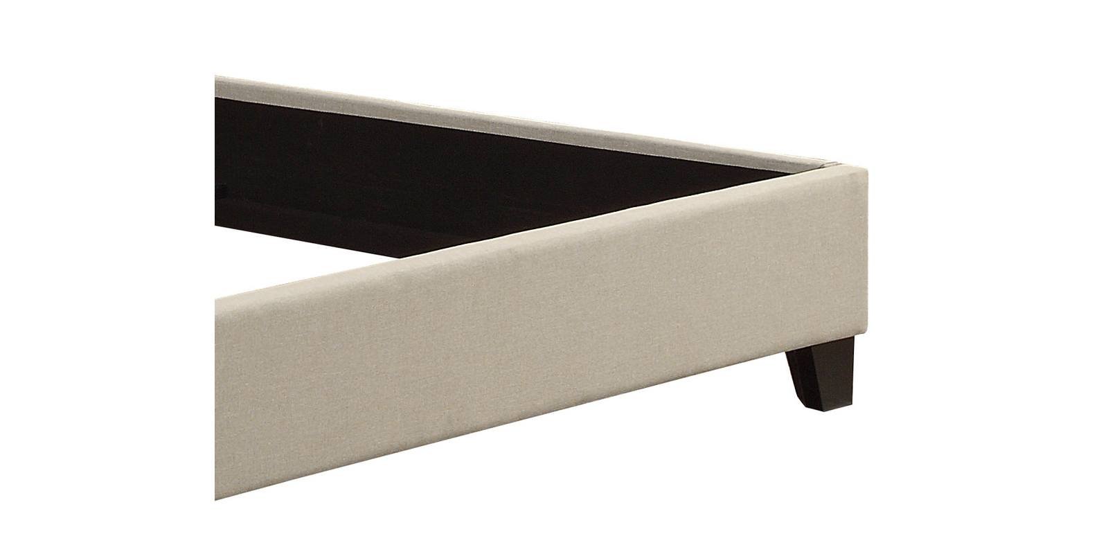 Luxurious Queen Size Upholstered Bed In Off-Beige Colour