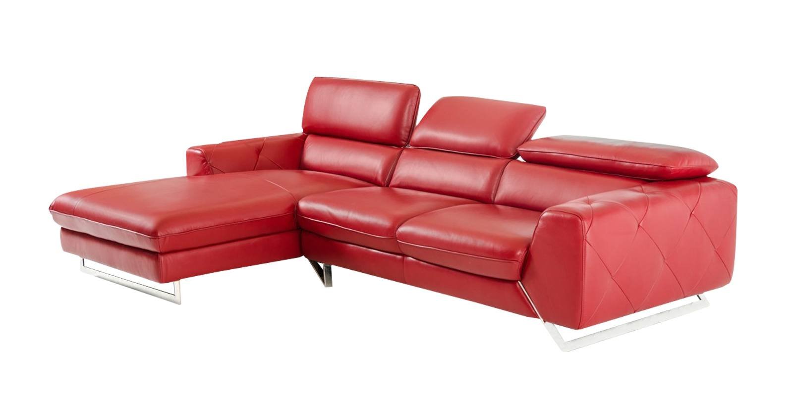 Ultra Modern LHS 2 Seater Sofa with Lounger in Red Colour by Dreamzz Furniture