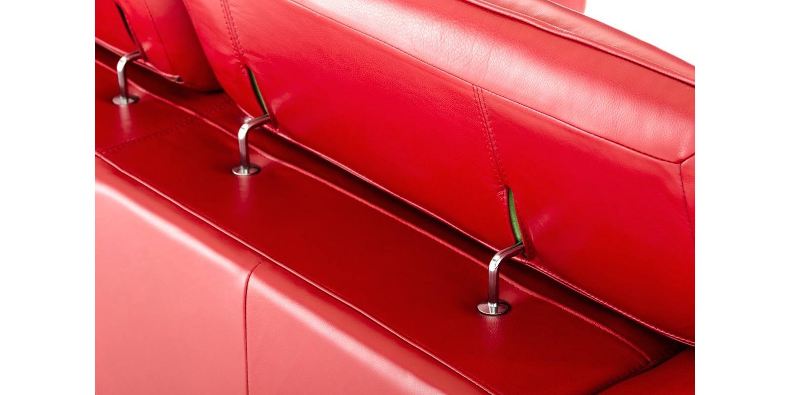 Ultra Modern LHS 2 Seater Sofa with Lounger in Red Colour by Dreamzz Furniture
