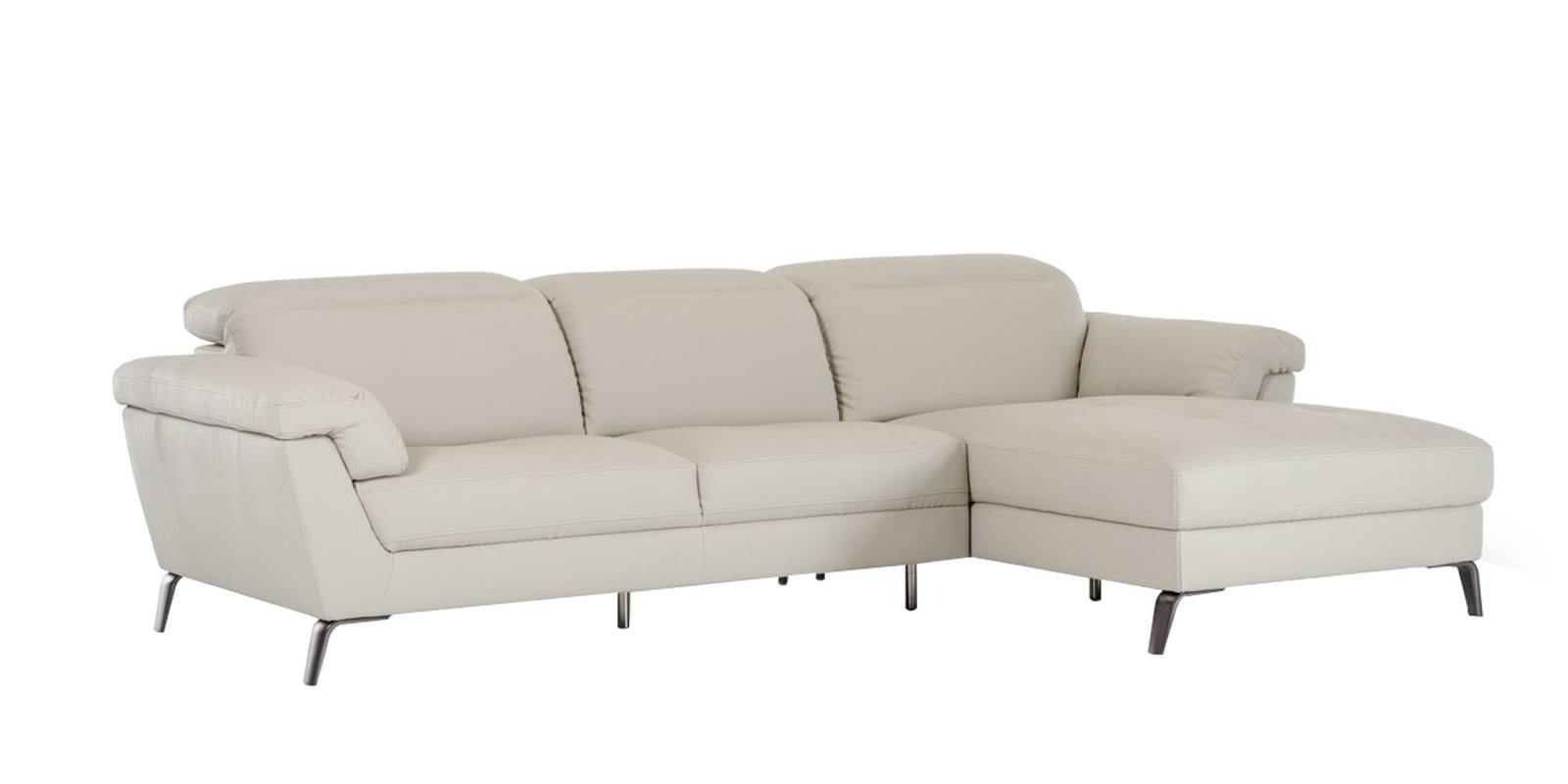 Honora LHS Sofa with Lounger in Beige Colour by Dreamzz Furniture