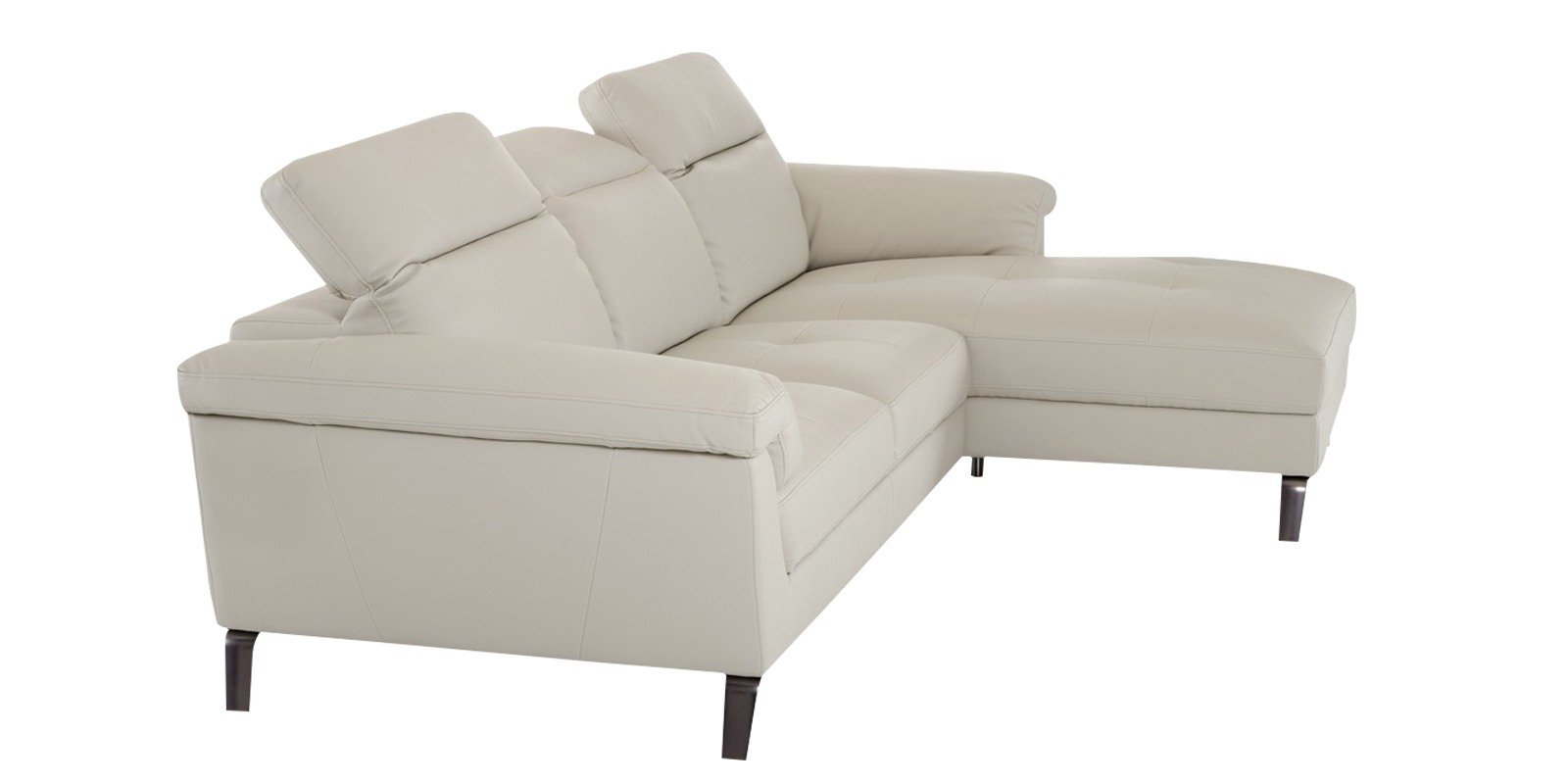 Honora LHS Sofa with Lounger in Beige Colour by Dreamzz Furniture