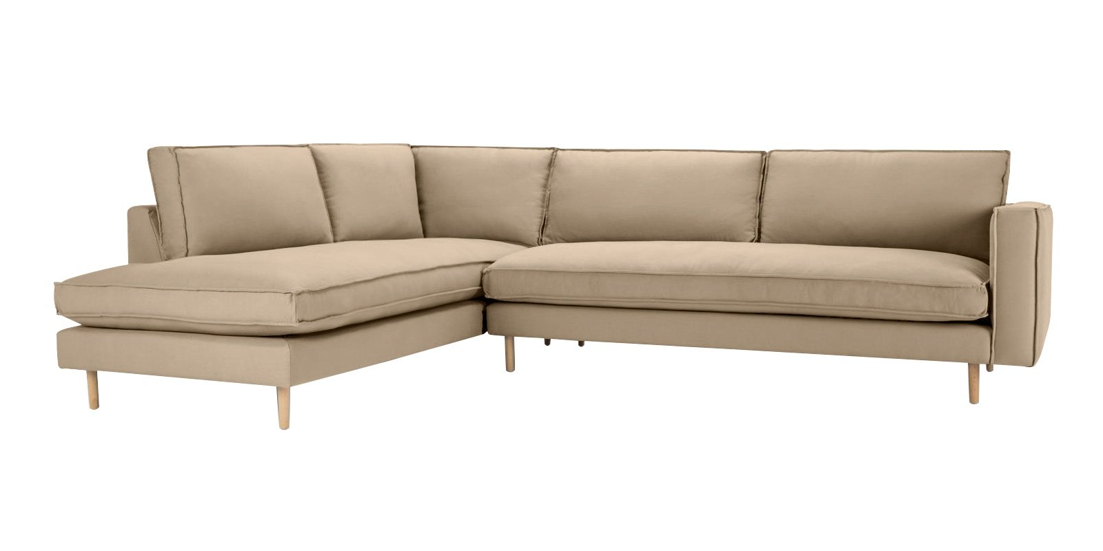 Modular RHS 3 Seater Sofa with Lounger in Beige Colour by Dreamzz Furniture