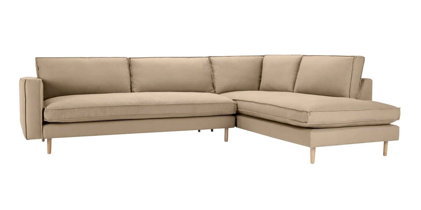 Modular RHS 3 Seater Sofa with Lounger in Beige Colour by Dreamzz Furniture