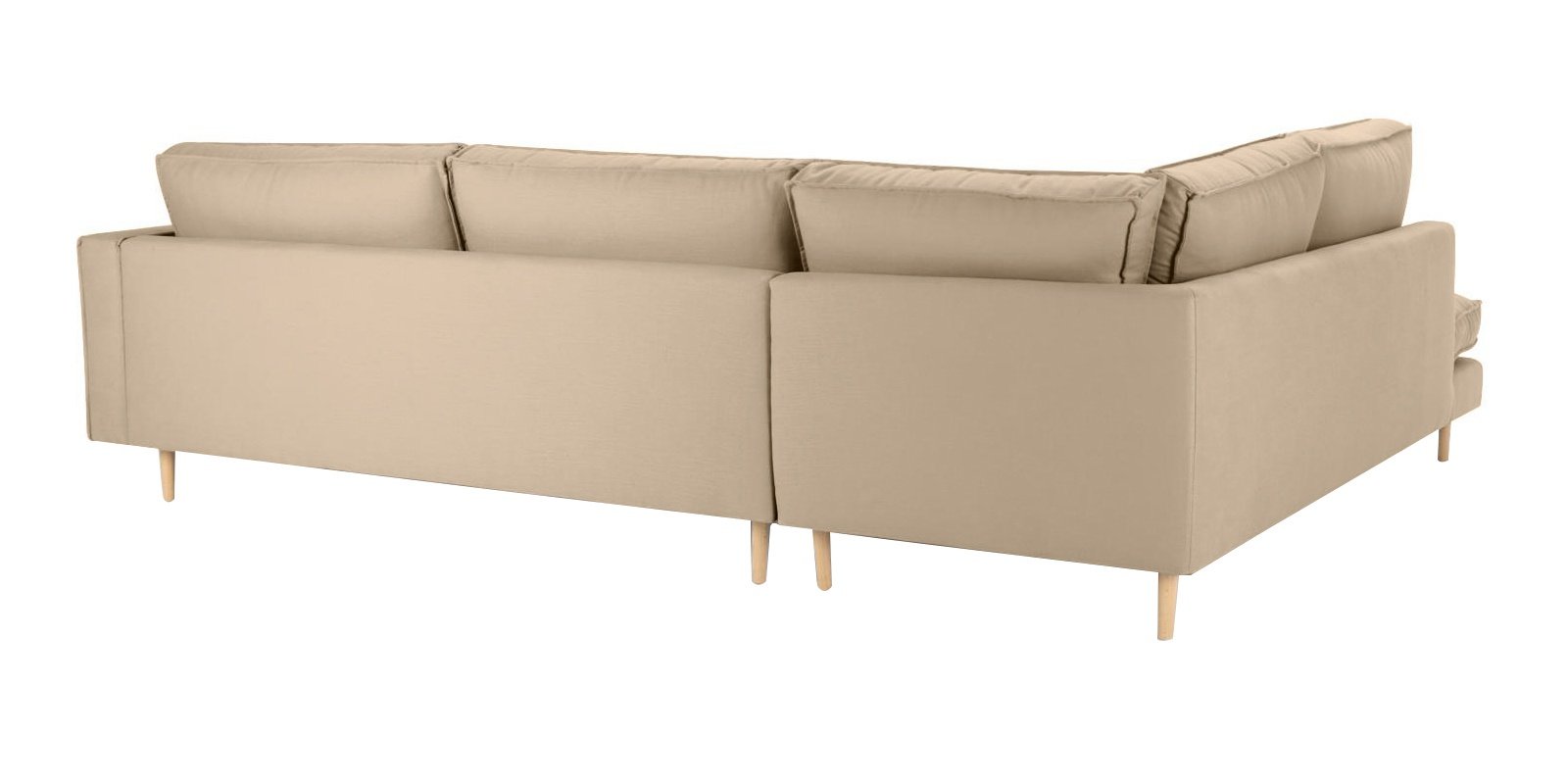Modular RHS 3 Seater Sofa with Lounger in Beige Colour by Dreamzz Furniture