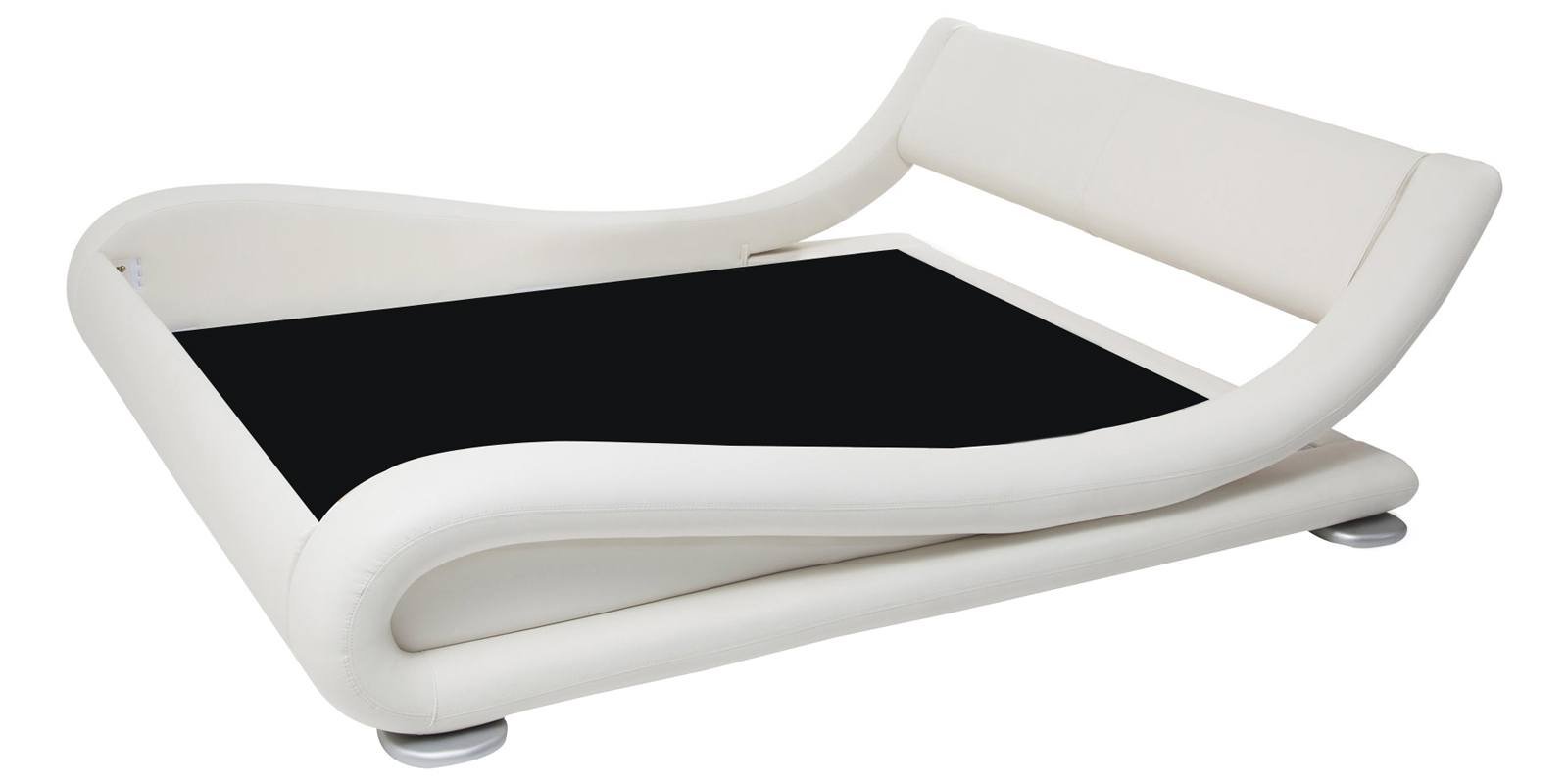 Savvy Queen Size Upholstered Bed in White Colour by Dreamzz Furniture