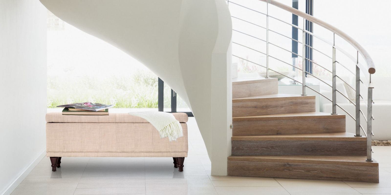 Tufted Flip-Top Settee With Storage In Sand Colour