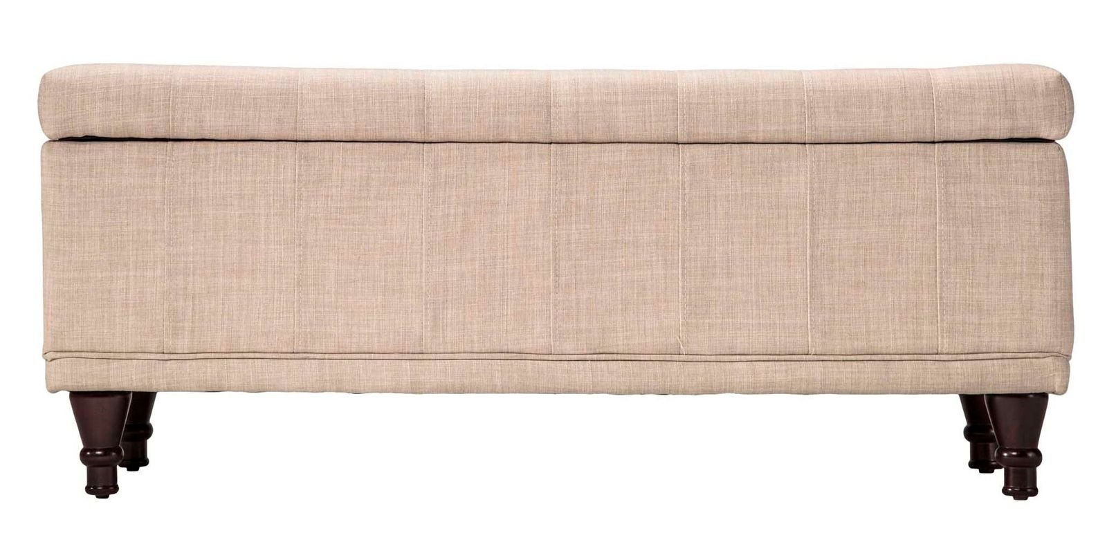 Tufted Flip-Top Settee With Storage In Sand Colour