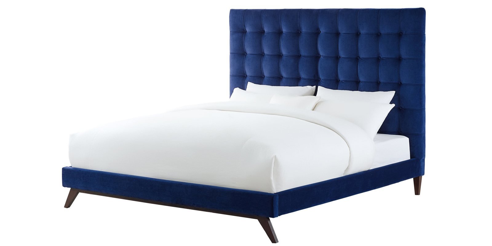 Glorious Queen Size Upholstered Bed in Blue Colour by Dreamzz Furniture