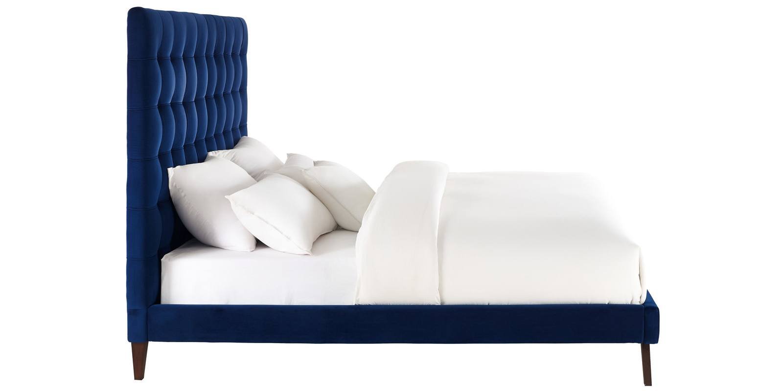 Glorious Queen Size Upholstered Bed in Blue Colour by Dreamzz Furniture