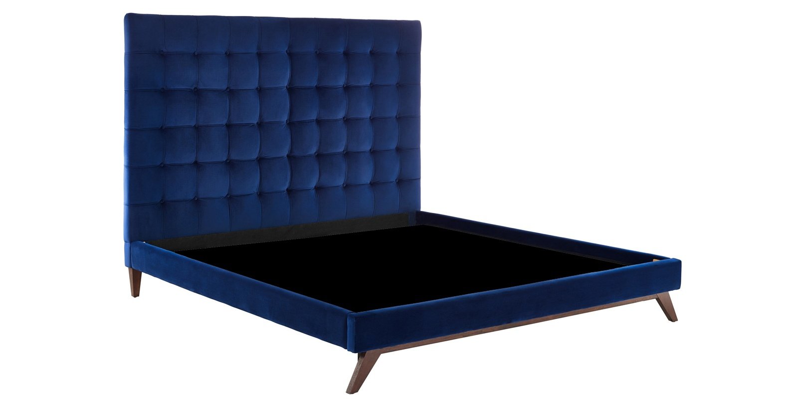Glorious Queen Size Upholstered Bed in Blue Colour by Dreamzz Furniture