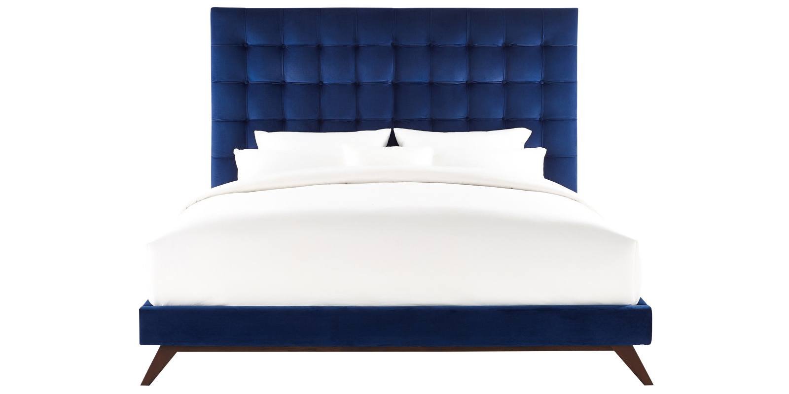 Glorious Queen Size Upholstered Bed in Blue Colour by Dreamzz Furniture
