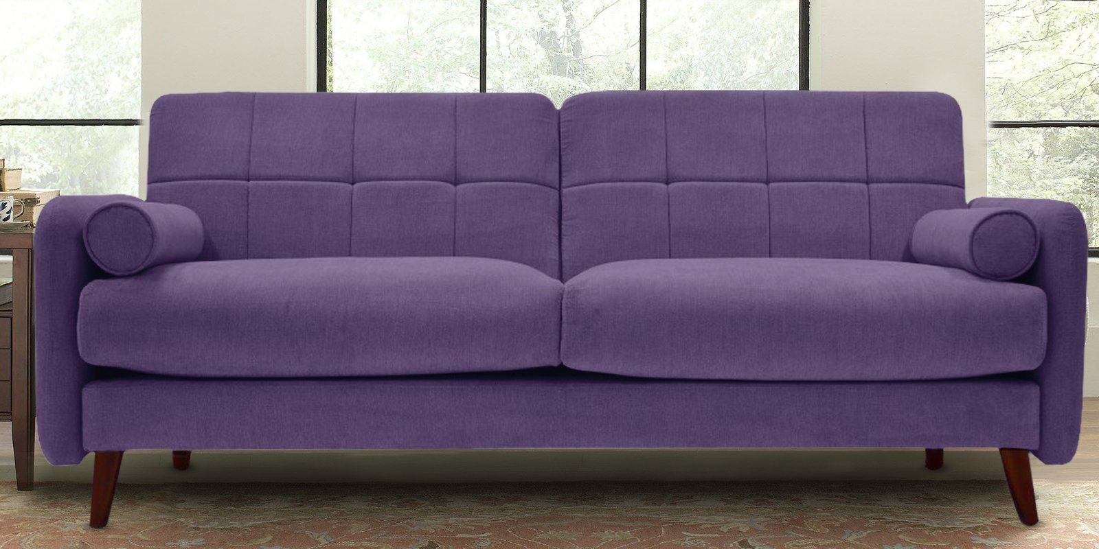 Grenola Two Seater Sofa In Purple Colour