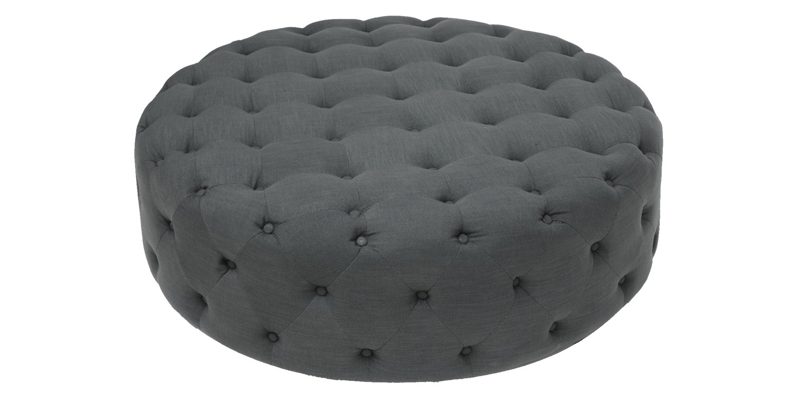 Hustle Round Tufted Pouffe in Grey Colour by Dreamzz Furniture