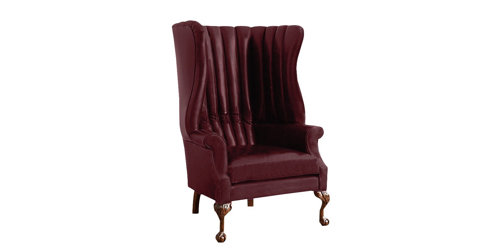 Dashing Tufted Accent Chair In Maroon Leatherette