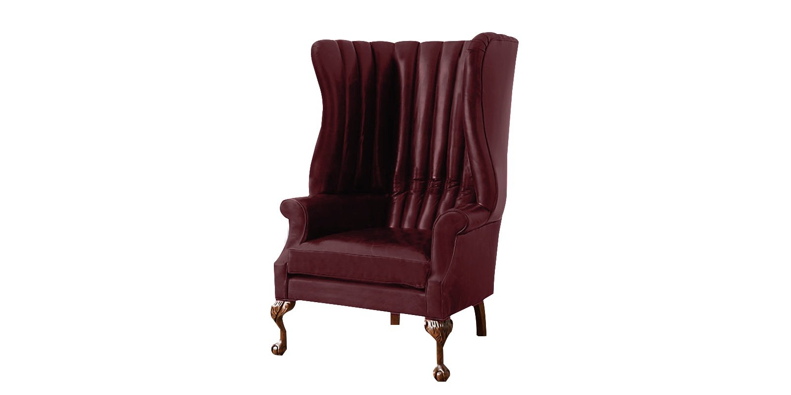 Dashing Tufted Accent Chair In Maroon Leatherette