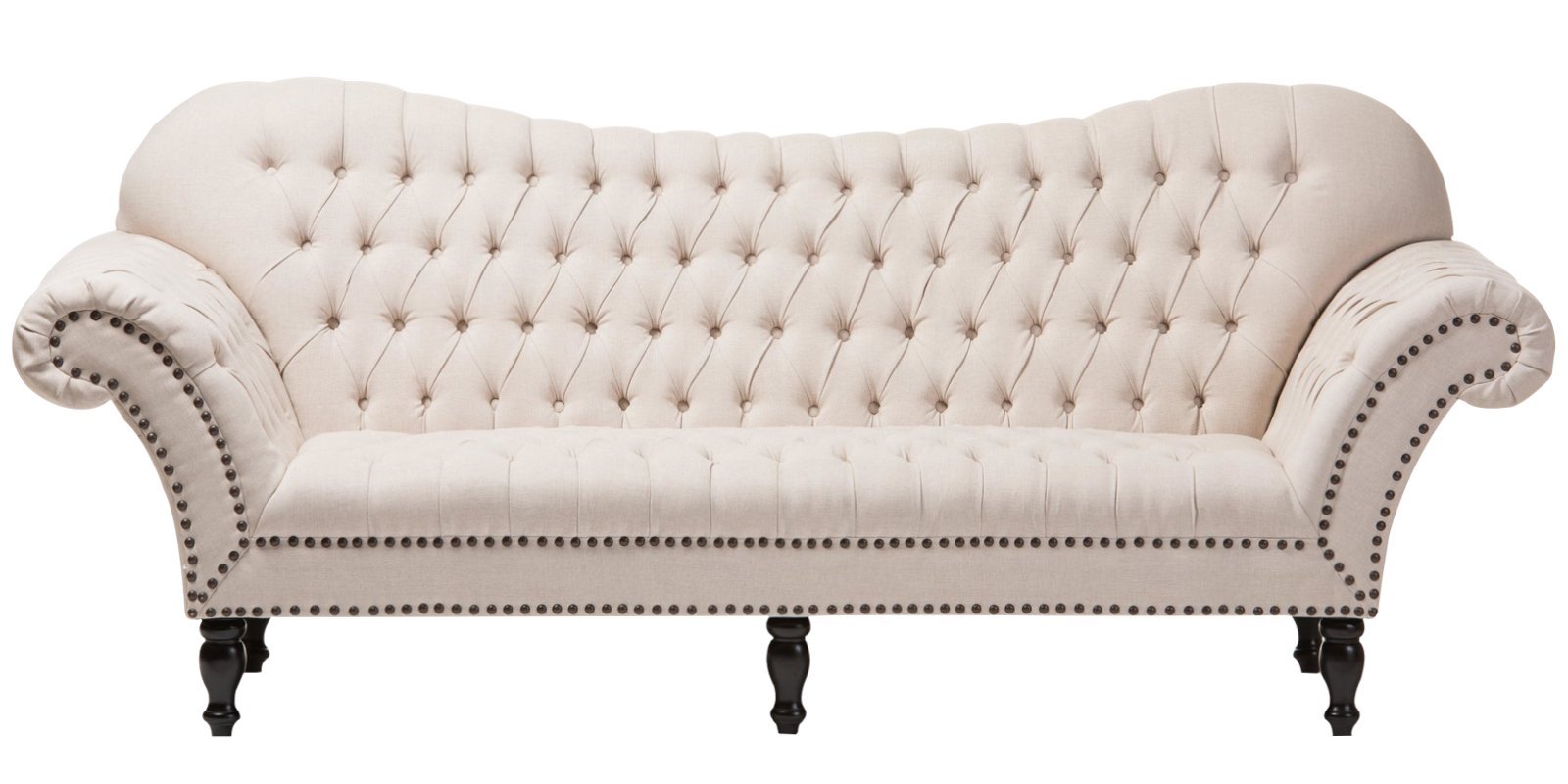 Chic Style Three Seater Chesterfield Sofa In Beige Colour