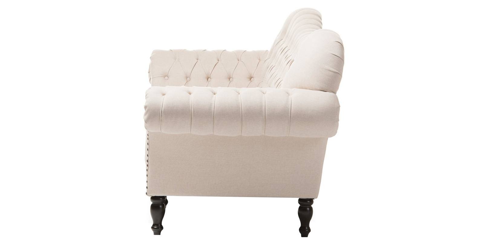 Chic Style Three Seater Chesterfield Sofa In Beige Colour