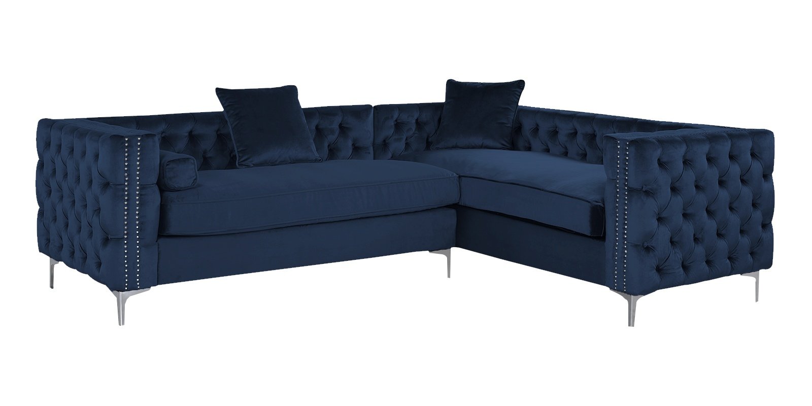 Tidafors Classic RHS Sofa in Velvet Blue Colour by Dreamzz Furniture