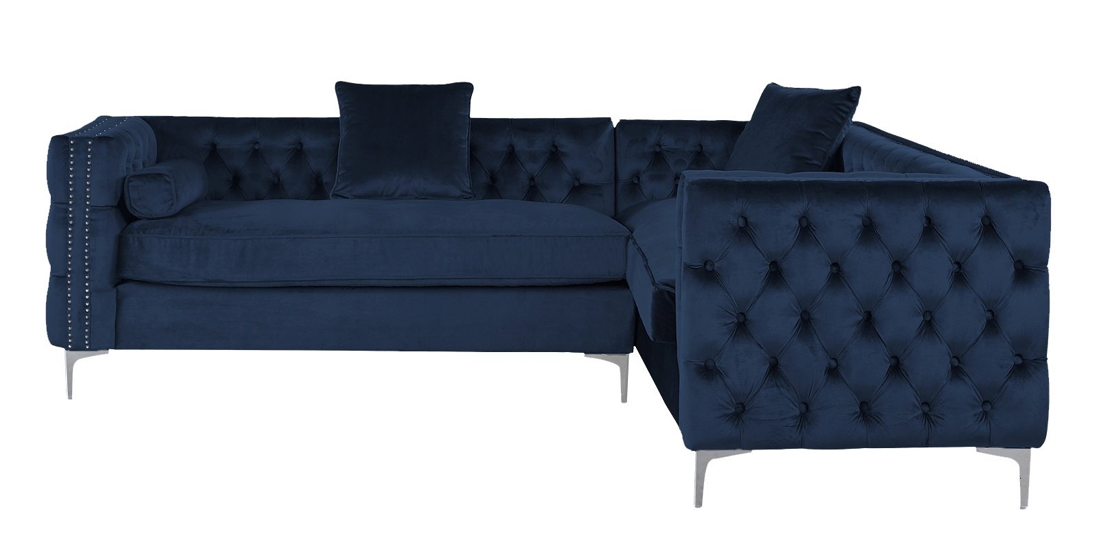 Tidafors Classic RHS Sofa in Velvet Blue Colour by Dreamzz Furniture