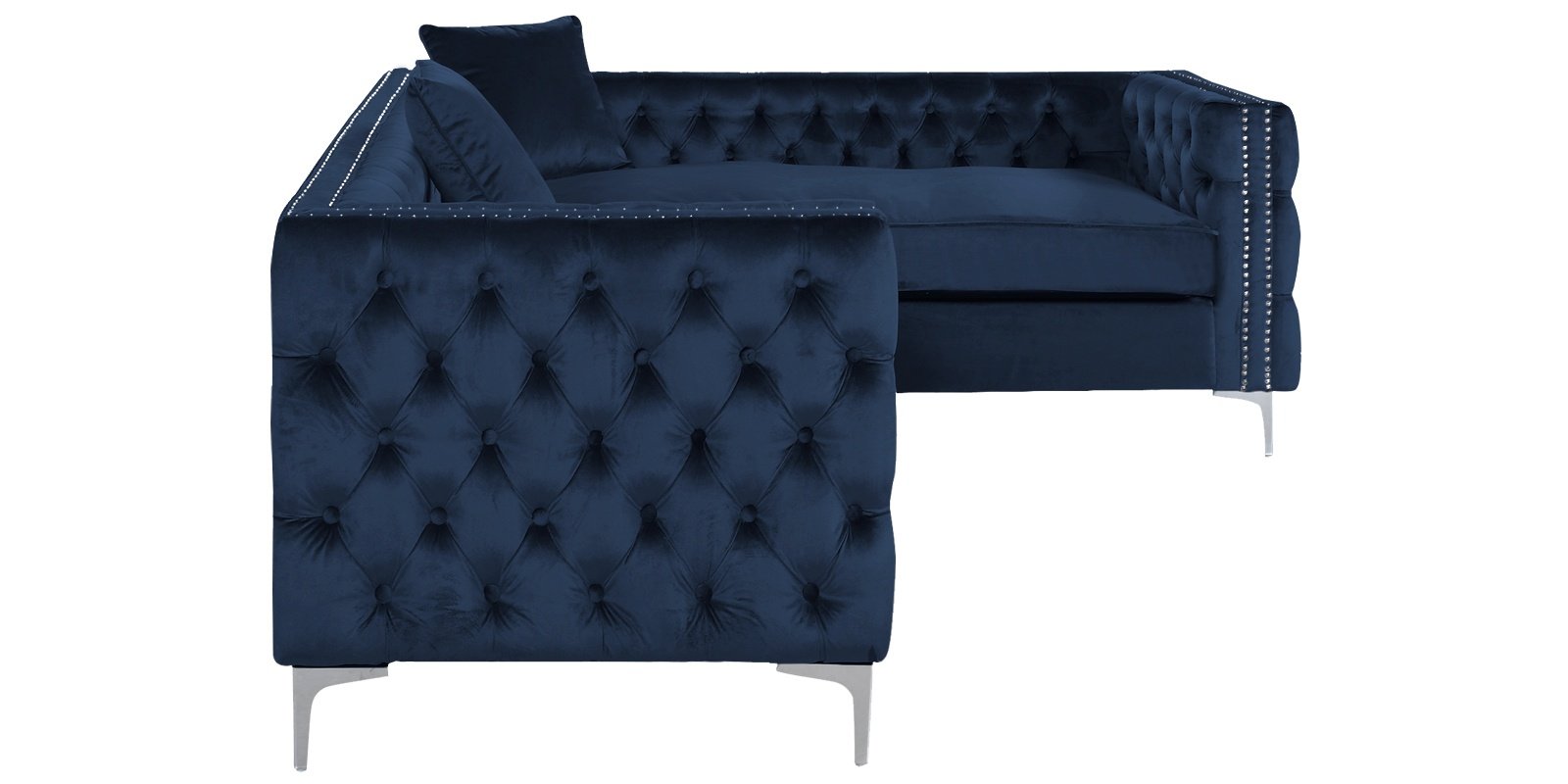 Tidafors Classic RHS Sofa in Velvet Blue Colour by Dreamzz Furniture