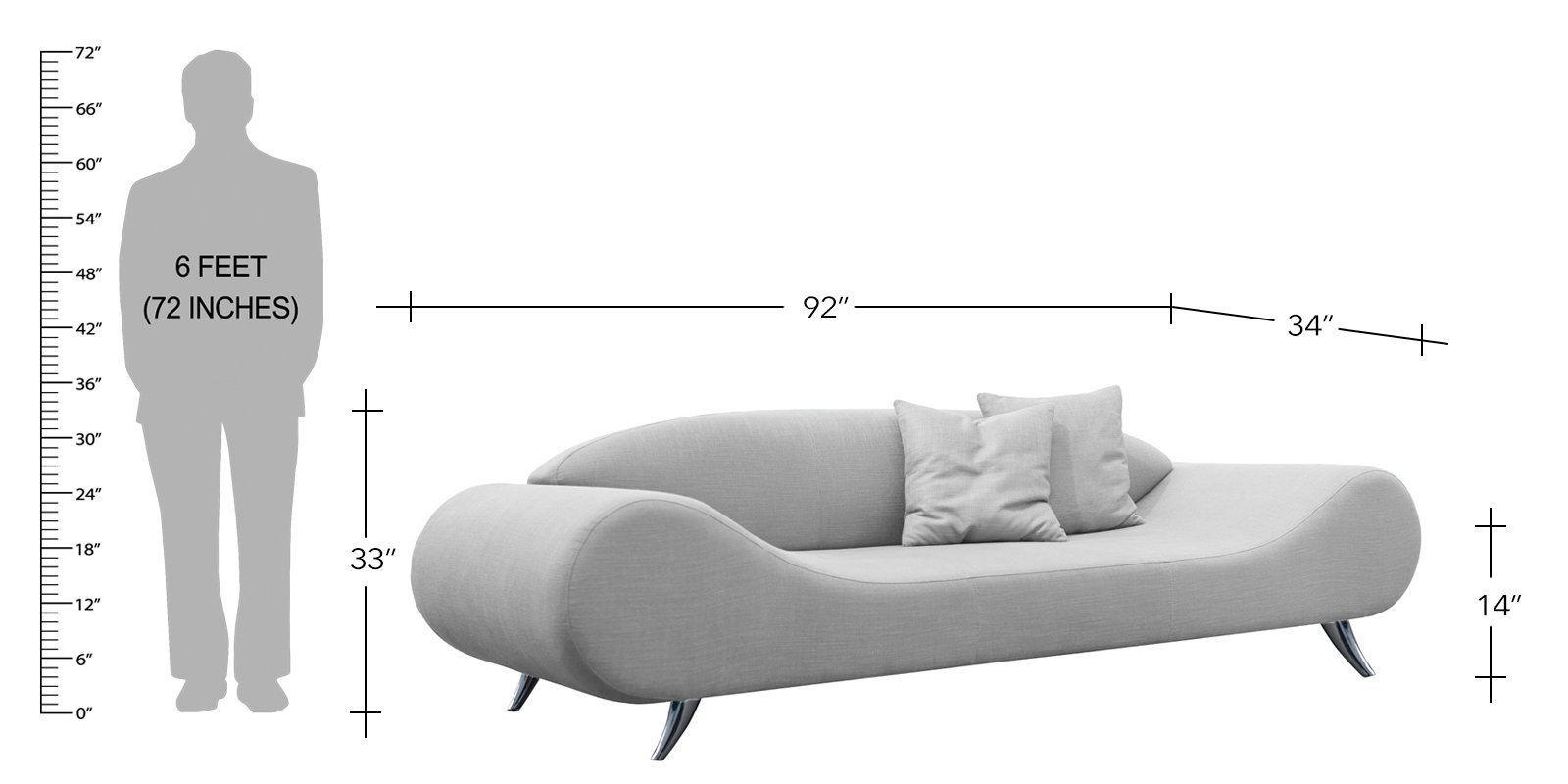 Astonishing 3 Seater Sofa in Shiny Light Grey Colour by Dreamzz Furniture