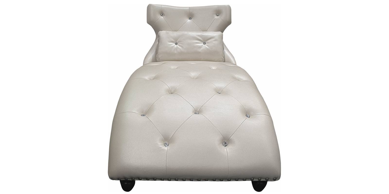 Modish Lounge Chaise In Pearl White Leatherette