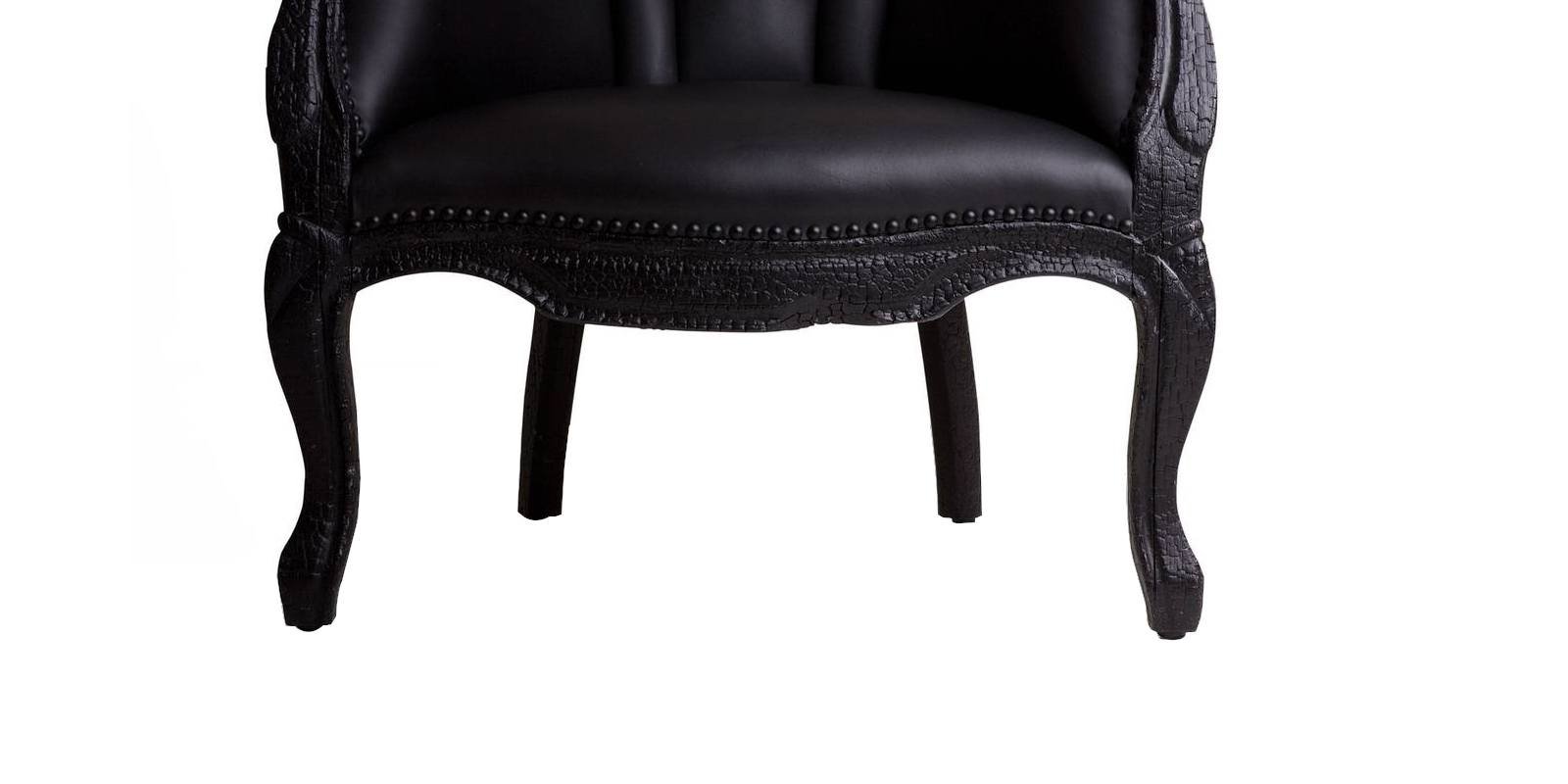 Magnificent Accent Chair In Black Leatherette