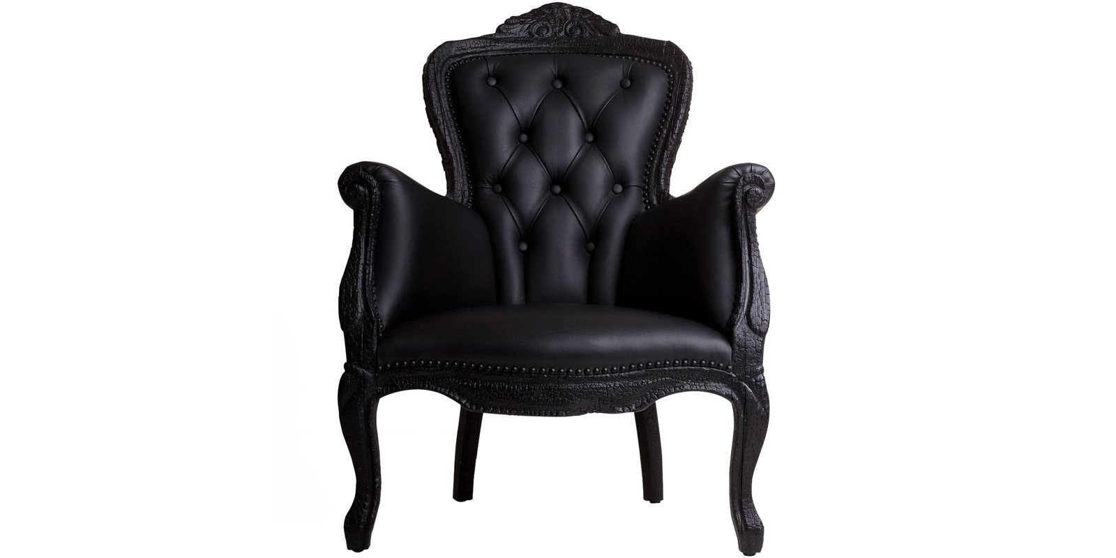 Magnificent Accent Chair In Black Leatherette