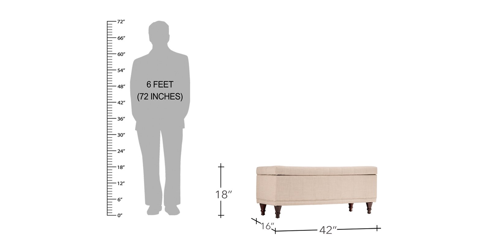Tufted Flip-Top Settee With Storage In Sand Colour