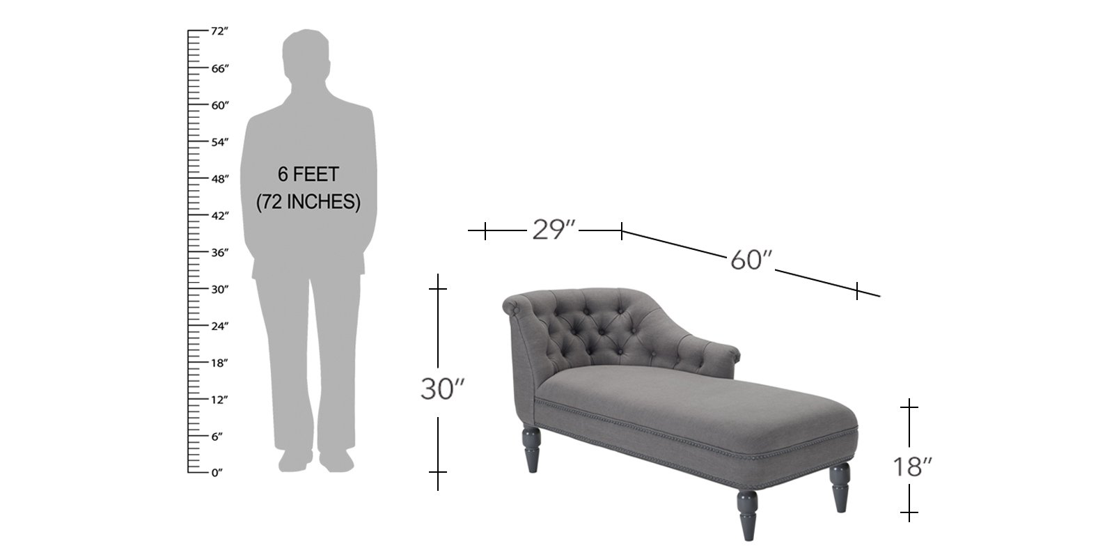 Krasto LHS Chaise Lounger in Grey Colour by Dreamzz Furniture