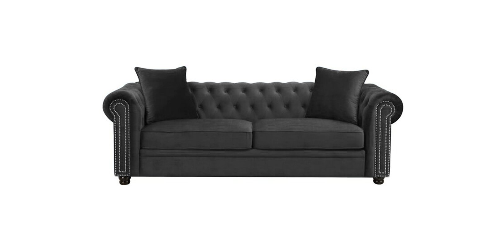 Perceptive Three Seater Sofa in Dark Brown Colour with Rolled Arms