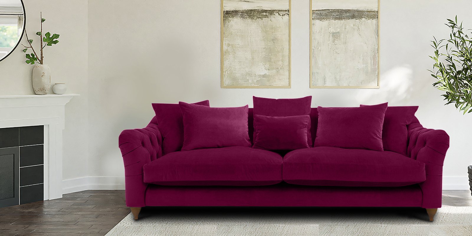 Grendale 3 Seater Sofa in Mulberry colour